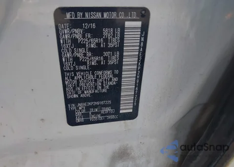 2017 Nissan Quest Sv from USA, damaged, VIN JN8AE2KP2H9167225